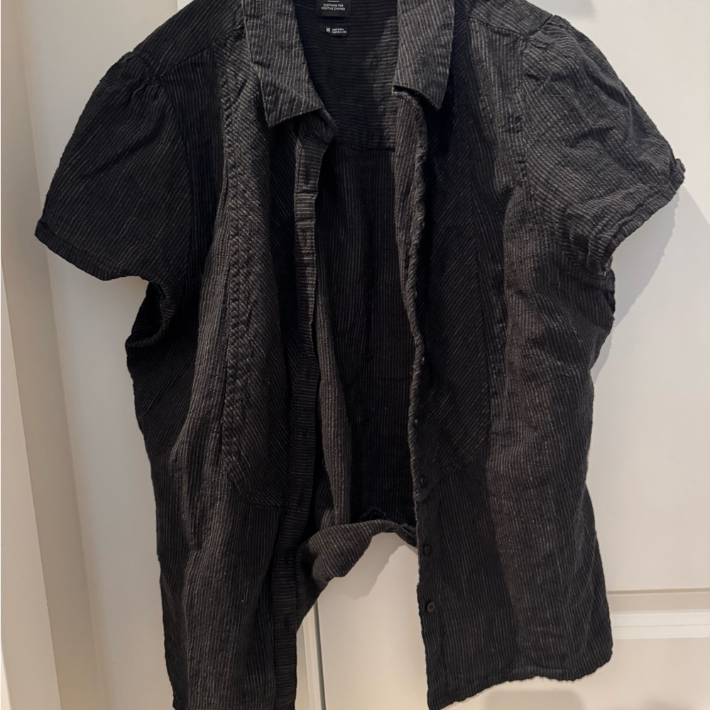 Prana Black Short Sleeve Blouse